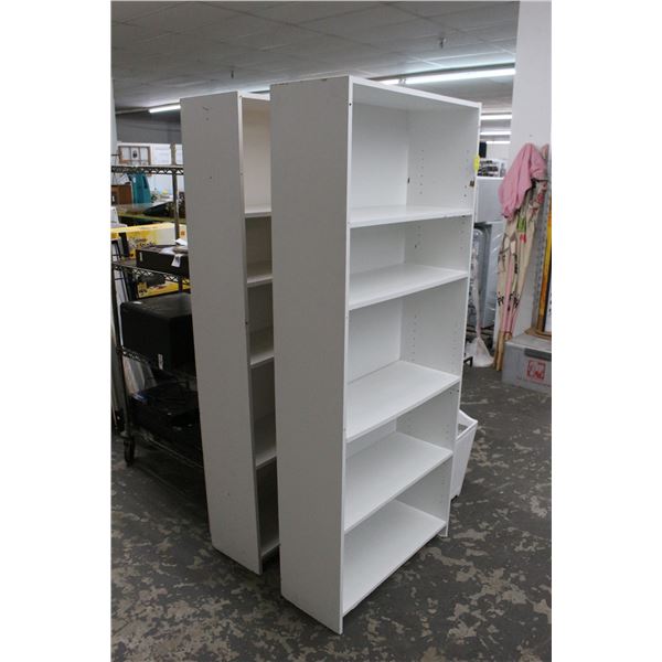 White 5 Shelf Bookcases 2
