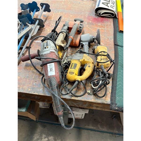 Chicago Large Angle Grinder, Belt Sander, Dewalt Jigsaw, DA Sander