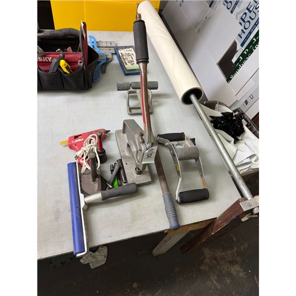 Gromite Press, Laminate Rollers, Glue Gun, Supplies