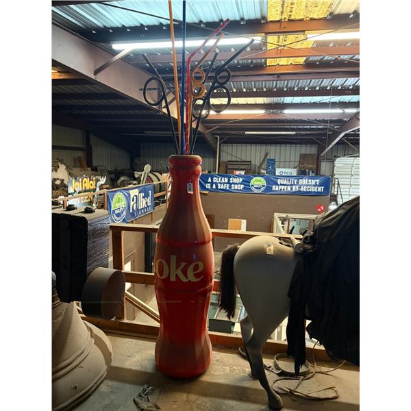 5'   Foam Cut Coca Cola Bottle w/Additional Straws