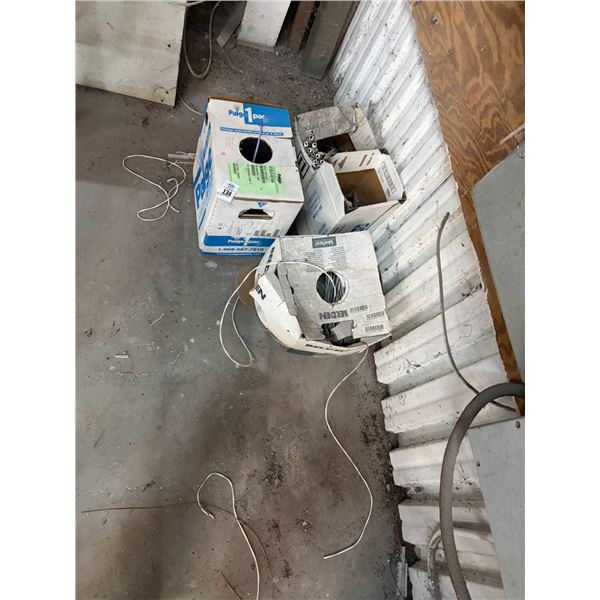 Cables, Box w/Wire/Flex Conduit In Corner