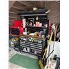 Image 4 : Bin w/Asst. Yard Tools, Post Hole Digger, Conduit, PVC Pipes, Brooms, Dent Puller