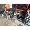 Image 1 : Metal 2 Shelf Storage Racks 2, Concrete Anchors, Tire Chucks, Sprayers, Buckets, Supplies