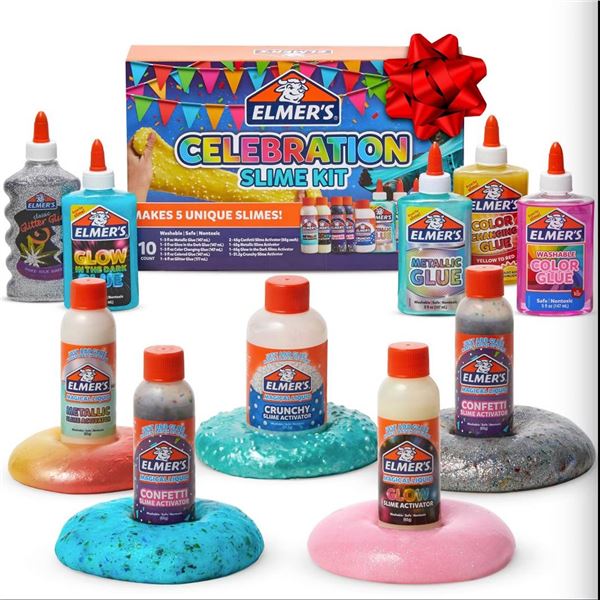 Elmerâ€™s Celebration Slime Kit | Slime Supplies Include Assorted Magical Liquid S