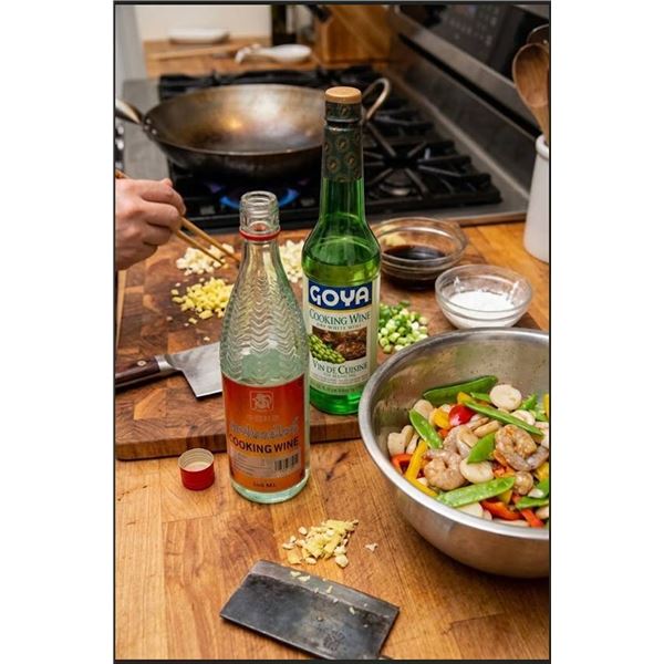 Goya and BING JIANG Cooking Wine Bottles