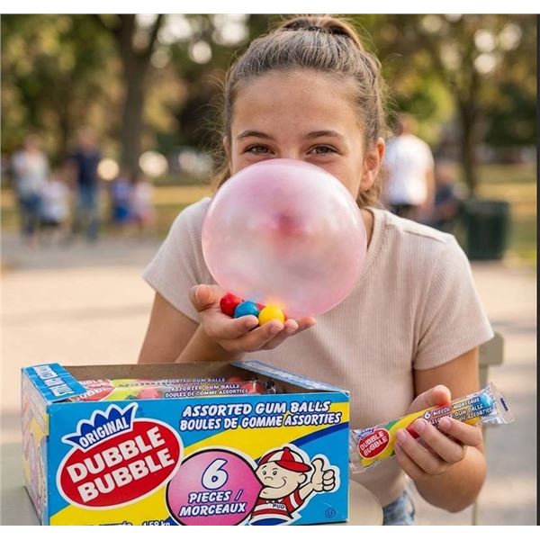 Lot of 24 Dubble Bubble Assorted Gum Balls 6pc Per Pack