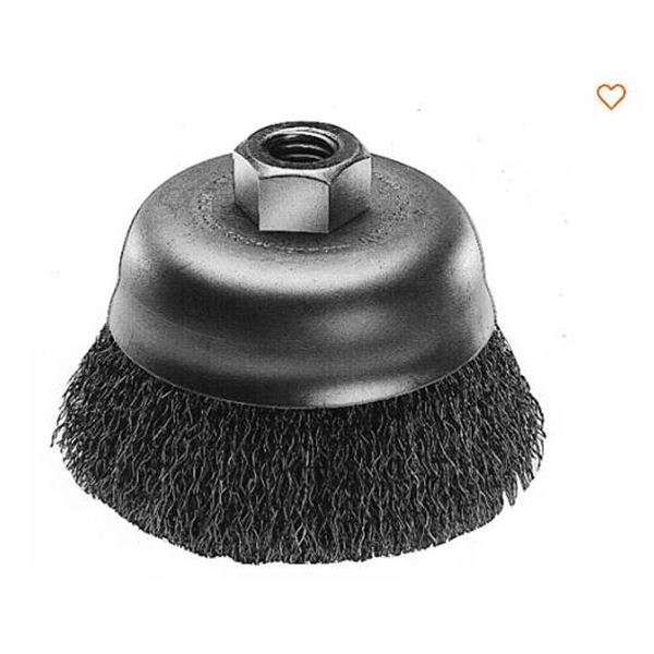 ROK 3" Crimped Wire Cup Brush, 5/8-11 Arbor