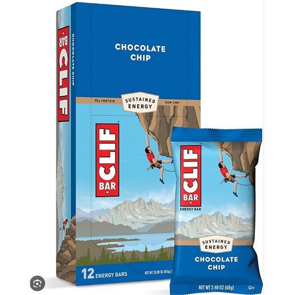 CLIF Bar Chocolate Chip Energy Bars, 12-Pack