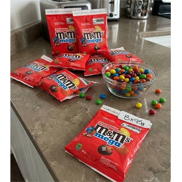M&M's Mega Peanut Butter 8 Packs 95g Each