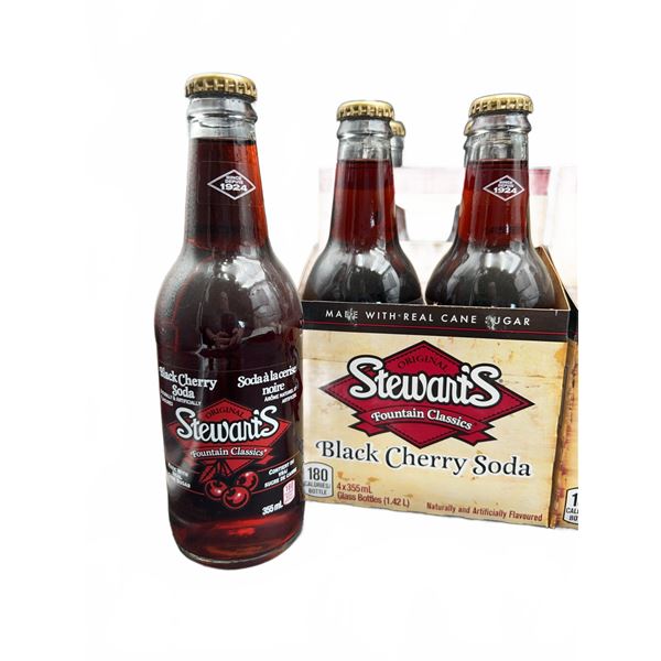 Stewart's Black Cherry Soda 2X4-Pack Bottles