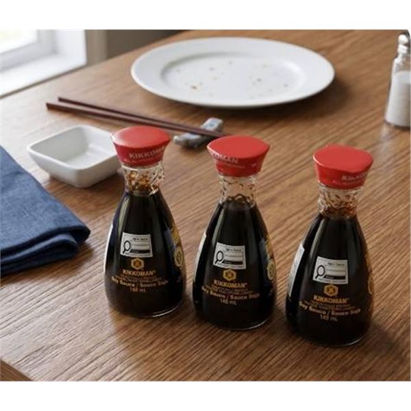 Kikkoman Soy Sauce 148 mL Bottles, Set of 3