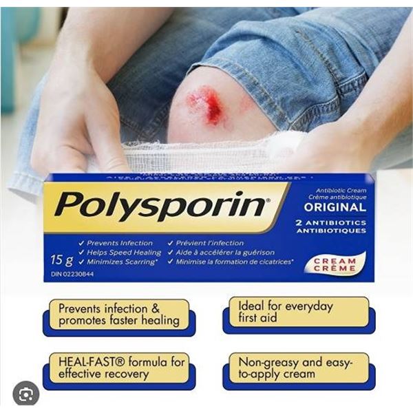 2 Polysporin Original Antibiotic Creams 15g