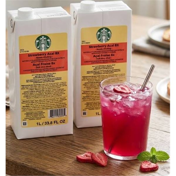 2 Starbucks Strawberry Acai 8X Concentrates