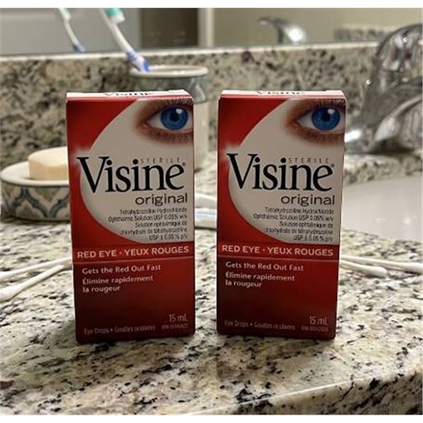 2 Visine Original Red Eye Relief 15mL Duo