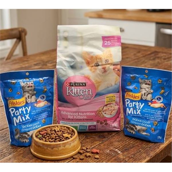 Cat Food and Treats Lot: Purina, Friskies