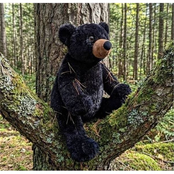 Stuffed Animal House Black Bear Plush Toy Aprox 12" Sitting