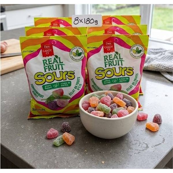 Dare Real Fruit Sours Gummies 8x180g