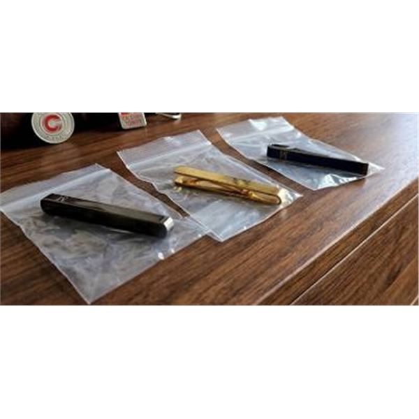3 Pc Dirperfect Stainless Steel Tie Clip Set - Monogram "M"