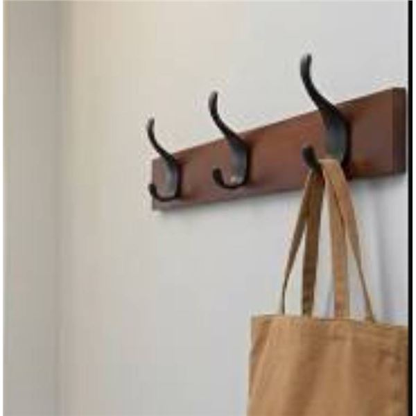 Amazon Basics 3-Hook Wall Coat Rack, Espresso