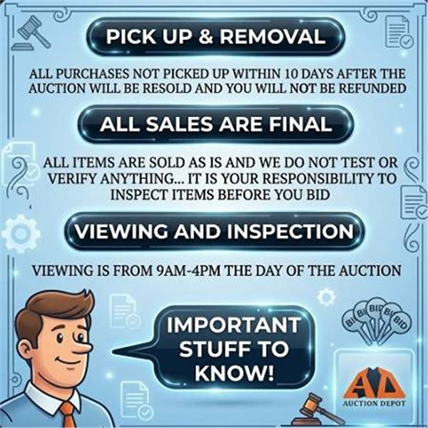 Auction Depot Auction Terms Sign