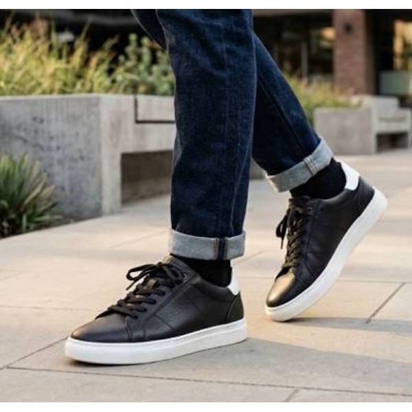 ALDO Men's Black Leather Sneakers Size 9