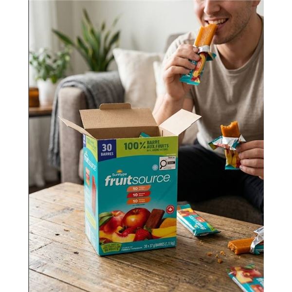 SunRype Fruitsource 100% Fruit Bars, 30 Pack x 37g