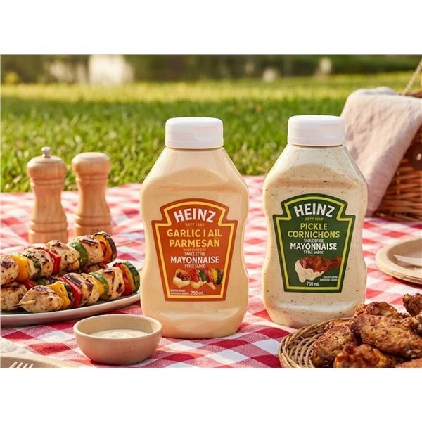 2 Pack Heinz Mayonnaise Style Sauce 750ml Pickle And Garlic Parm