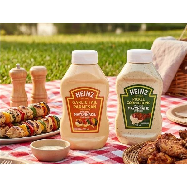 2 Pack Heinz Mayonnaise Style Sauce 750ml Pickle And Garlic Parm