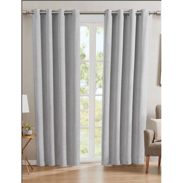 Beautyrest Black Blackout Curtain Set, Silver 52" x 90" 2 Panels