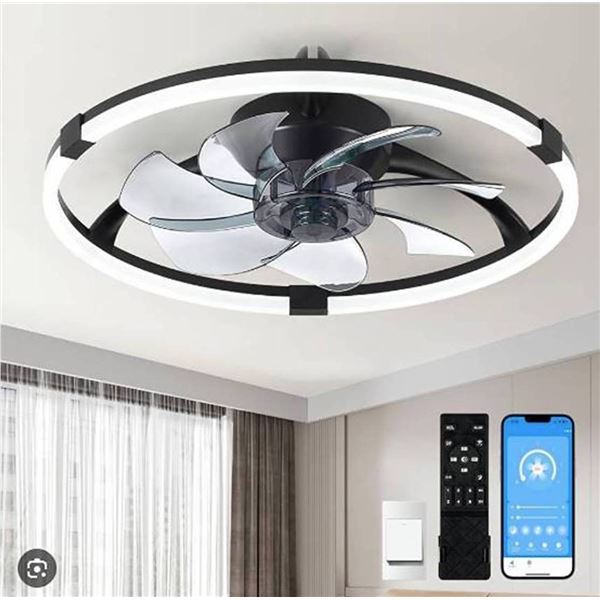 Linboro Low Profile Ceiling FanÂ  Black