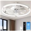 Image 1 : Linboro Low Profile Ceiling Fan With Light, White
