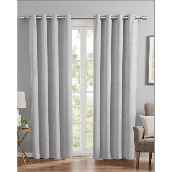 Beautyrest Black 100% Blackout Curtains 90" x 52" 2 Panels