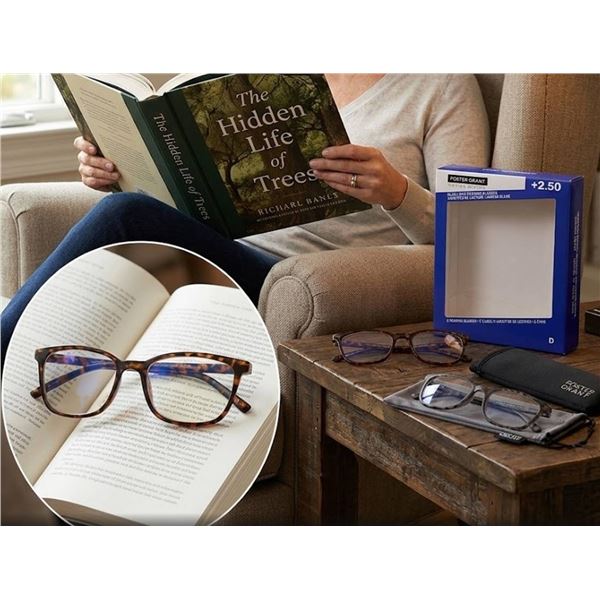 Pack of 2 - Foster Grant Blue Light Reading Glasses +2.50
