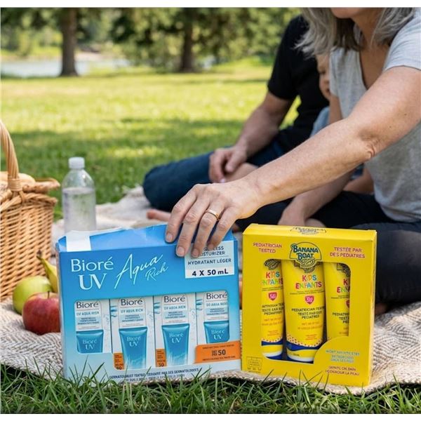 Lot of Biore UV Aqua Rich & Banana Boat Kids SPF 50
