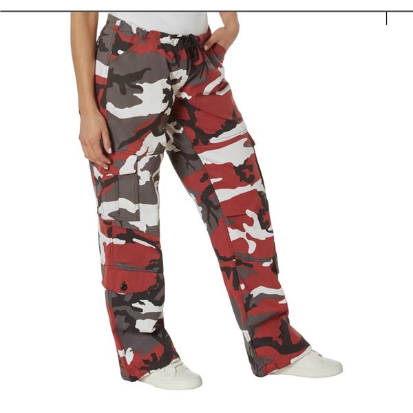 Rothco Women's Paratrooper Fatigues, Red Camo Size large