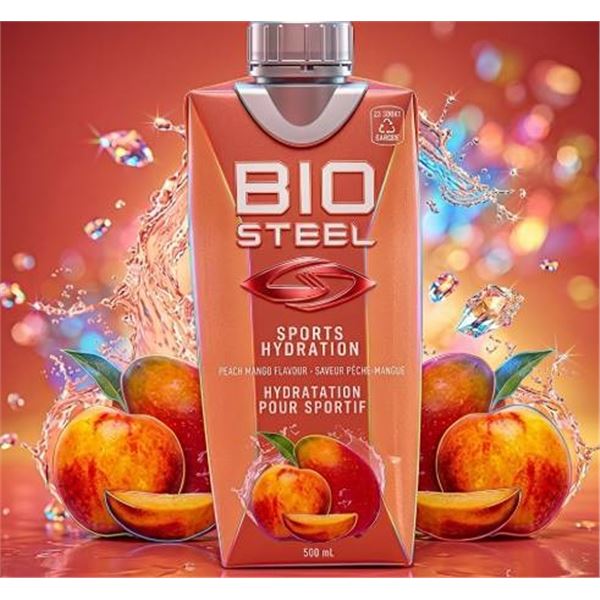 BioSteel Peach Mango Sports Hydration, 12pk x 500ml