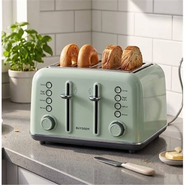BUYDEEM DT640 4-Slice Toaster, 7 Shade Settings, Extra Wide 1.5â€™â€[x=#8