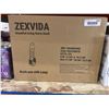 Image 2 : ZEXVIDA Bookcase with Lamp, Gold/White