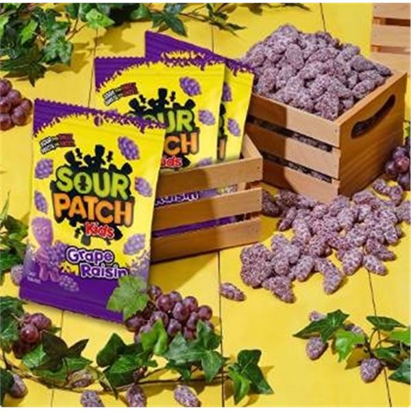 Sour Patch Kids Grape Raisin 154g Bag x 12