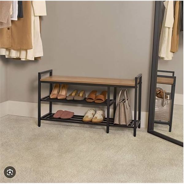 Neatfreak Shoe Storage Bench Maple Black