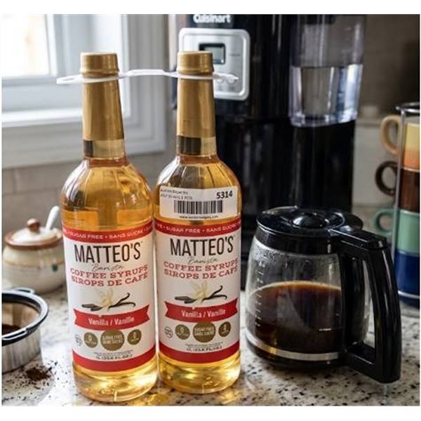 Matteo's Barista Vanilla Coffee Syrups, 2pk
