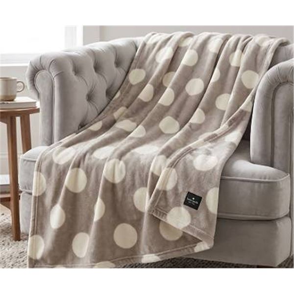 Kate Spade Polka Dot Plush Throw Blanket