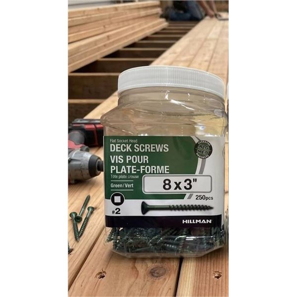 Hillman 8x3 Inch Deck Screws, 250 Pieces