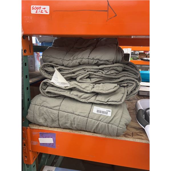 Gray Cotton Quilt Blanket Set