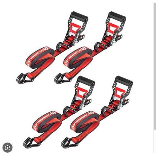 Powerbuilt 4pc Ratchet Tie Down Set