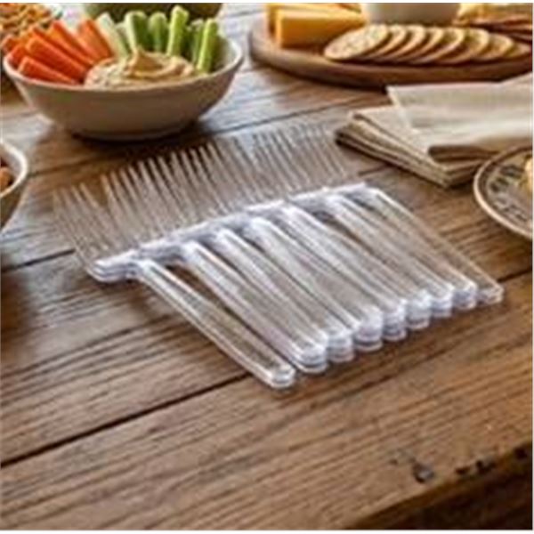 PRESTEEÂ  300 Pc Plastic Clear Forks