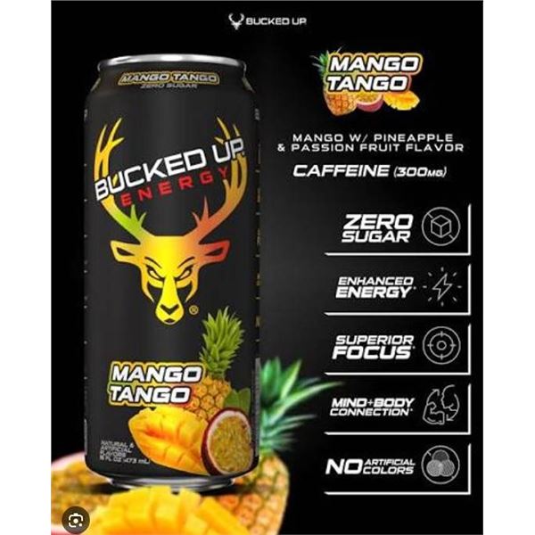 Bucked Up Mango Tango Energy Drink 12x355ml