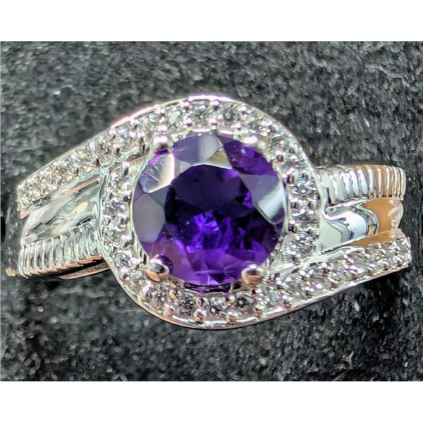 $240, silver(3.57g),  amethyst (1ct) ring, retail value $240