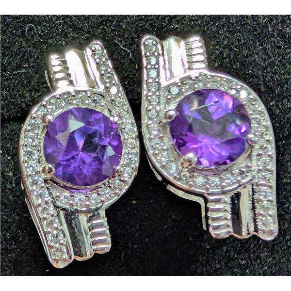$440, silver(5.52g),  amethyst (2ct) earring, retail value $440