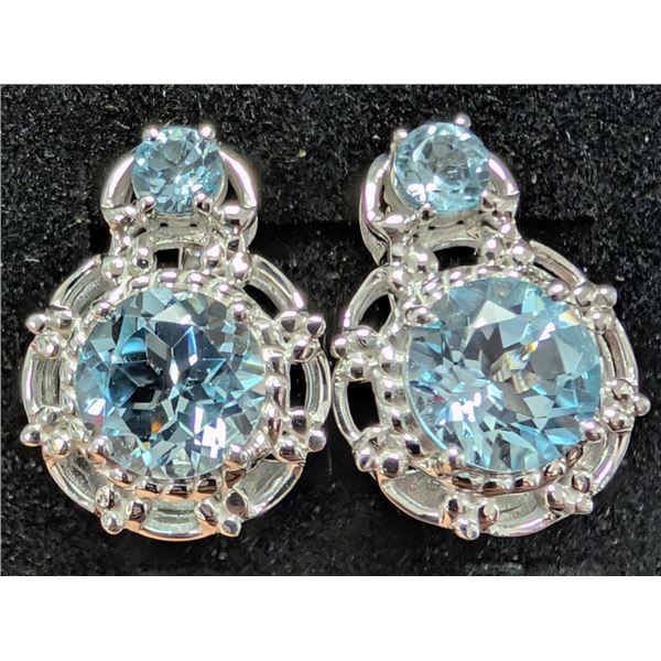 $480, silver(5.9g),  blue topaz (4.2ct) earring, retail value $480